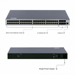 Управляемый коммутатор уровня 3, 48 порта 100/1000BaseT, 6 порта 1/10G SFP+