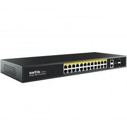 Netis Коммутатор P124GH 24xFE PoE+, 2xGE Uplink, 2xGE SFP, неуправляемый