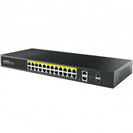 Netis Коммутатор P124GH 24xFE PoE+, 2xGE Uplink, 2xGE SFP, неуправляемый