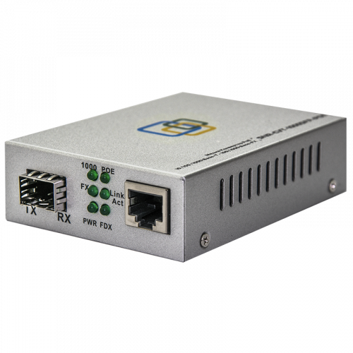 Медиаконвертер 10/100/1000-Base-T c PoE / 100/1000Base-FX с SFP-портом