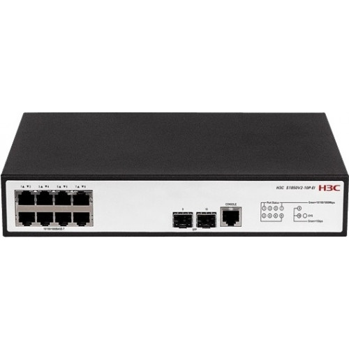 Коммутатор L2 H3C S1850V2-10P-EI L2 Ethernet Switch with 8*10/100/1000BASE-T Ports and 2*1000BASE-X SFP Ports,(AC)