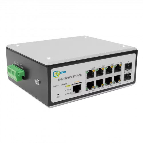 Управляемый промышленный POE коммутатор уровня 2 SNR-S215Gi-8T-POE