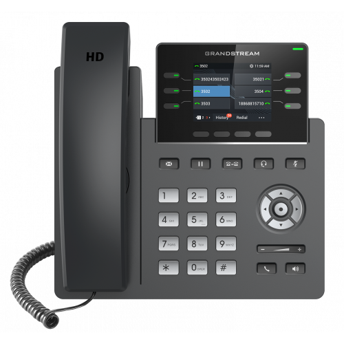 IP телефон Grandstream GRP2613 3 SIP аккаунта, 6 линий, цветной LCD, PoE, (1GbE)Gigabit Ethernet, 24 virtualBLF