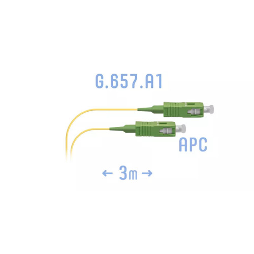 Шнур монтажный оптический SC/APC-SC/APC SM, 3 метра