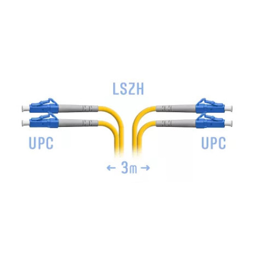 Патчкорд оптический LC/UPC SM Duplex, 3 м