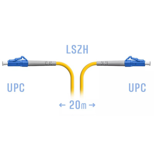 Патчкорд оптический LC/UPC SM, 20 м
