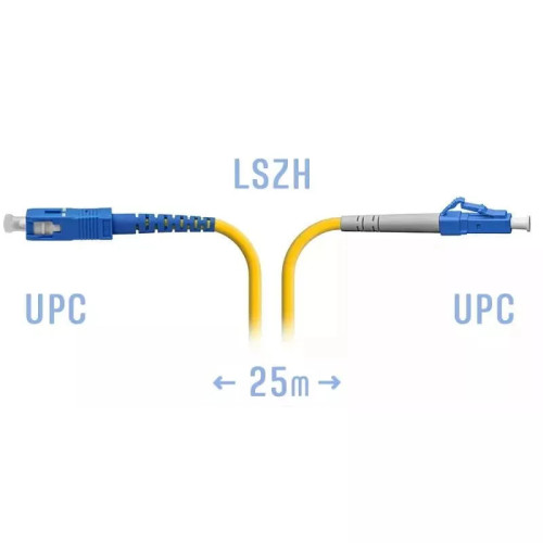 Патчкорд оптический LC/UPC-SC/UPC SM, 25 м