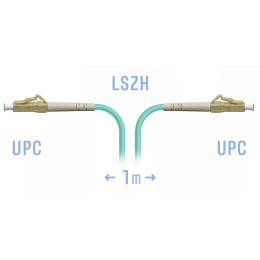 Патчкорд оптический LC/UPC MM OM3, 1 м