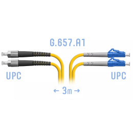 Патчкорд оптический LC/UPC-FC/UPC SM Duplex, 3 м