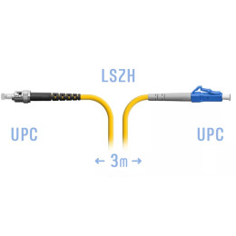 Патчкорд оптический LC/UPC-ST/UPC SM, 3 м