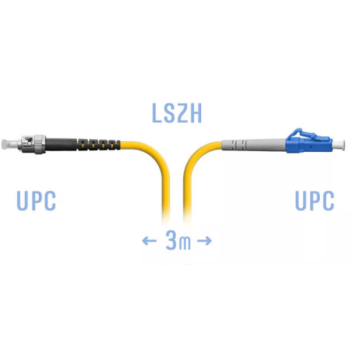 Патчкорд оптический LC/UPC-ST/UPC SM, 3 м