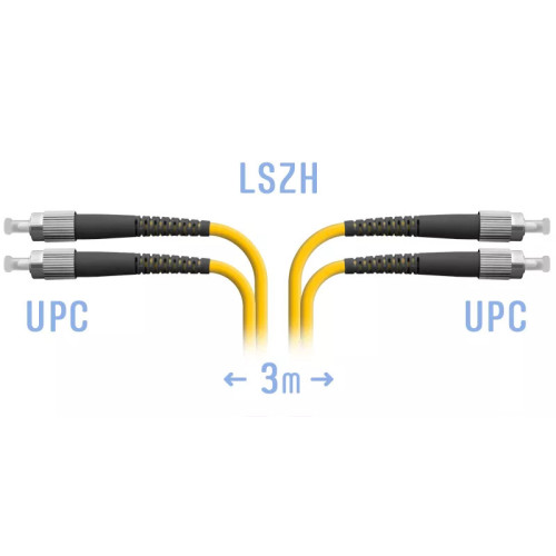 Патчкорд оптический FC/UPC SM Duplex, 3 м