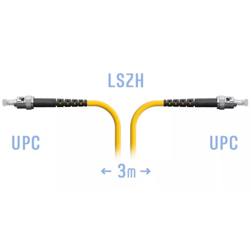 Патчкорд оптический ST/UPC SM, 3 м