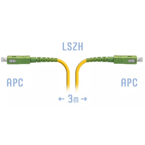 Патчкорд оптический SC/APC SM, 3 м