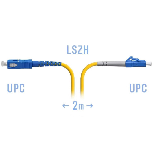 Патчкорд оптический LC/UPC-SC/UPC SM, 2 м