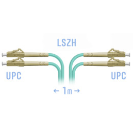 Патчкорд оптический LC/UPC MM OM3 Duplex, 1 м