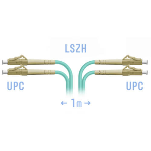 Патчкорд оптический LC/UPC MM OM3 Duplex, 1 м