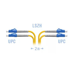 Патчкорд оптический LC/UPC SM Duplex, 2 м