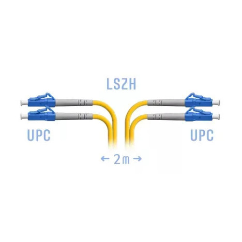 Патчкорд оптический LC/UPC SM Duplex, 2 м