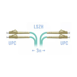 Патчкорд оптический LC/UPC MM OM3 Duplex, 3 м