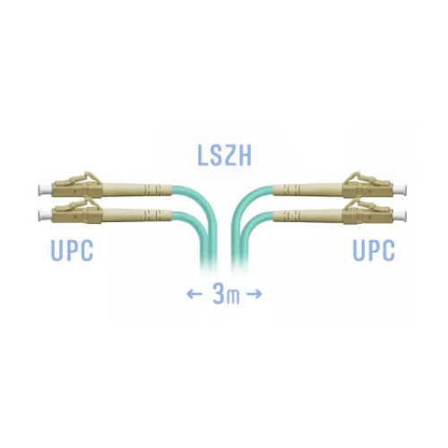 Патчкорд оптический LC/UPC MM OM3 Duplex, 3 м