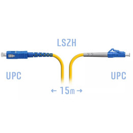 Патчкорд оптический LC/UPC-SC/UPC SM, 15 м