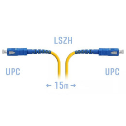 Патчкорд оптический SC/UPC SM, 15 м