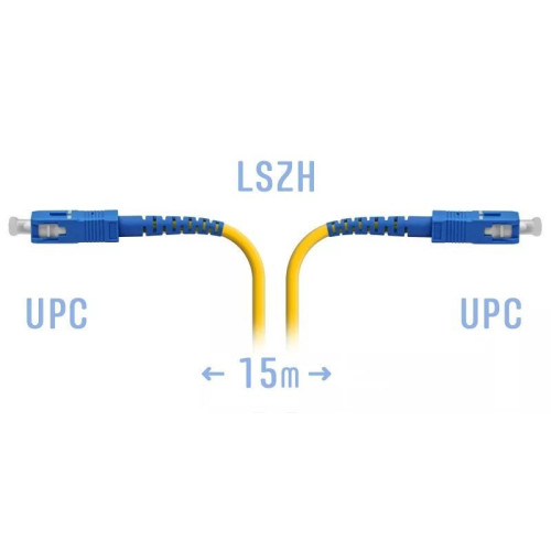 Патчкорд оптический SC/UPC SM, 15 м