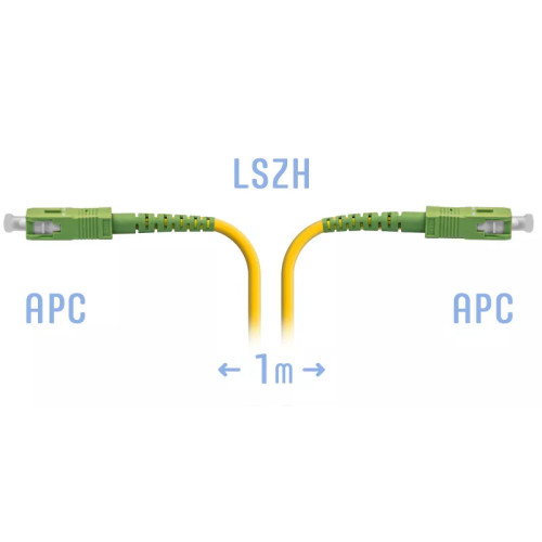 Патчкорд оптический SC/APC SM, 1 м