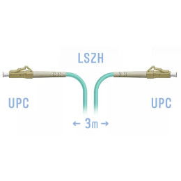 Патчкорд оптический LC/UPC MM OM3, 3 м