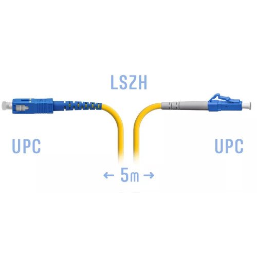 Патчкорд оптический LC/UPC-SC/UPC SM, 5 м