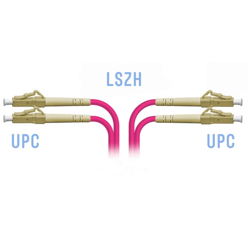 Патчкорд оптический LC/UPC MM OM4 Duplex, 15 м