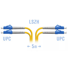 Патчкорд оптический LC/UPC SM Duplex, 5 м