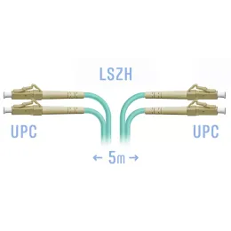 Патчкорд оптический LC/UPC MM OM3 Duplex, 5 м