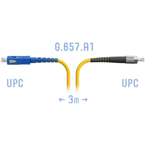 Патчкорд оптический FC/UPC-SC/UPC SM, 3 м