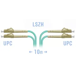 Патчкорд оптический LC/UPC MM OM3 Duplex, 10 м