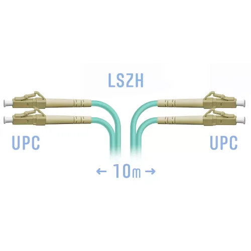 Патчкорд оптический LC/UPC MM OM3 Duplex, 10 м