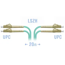 Патчкорд оптический LC/UPC MM OM3 Duplex, 20 м