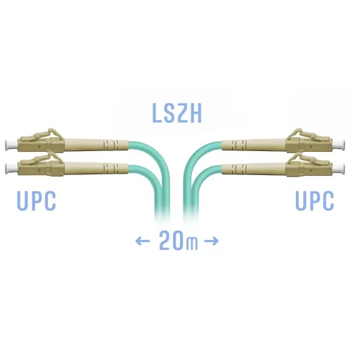 Патчкорд оптический LC/UPC MM OM3 Duplex, 20 м
