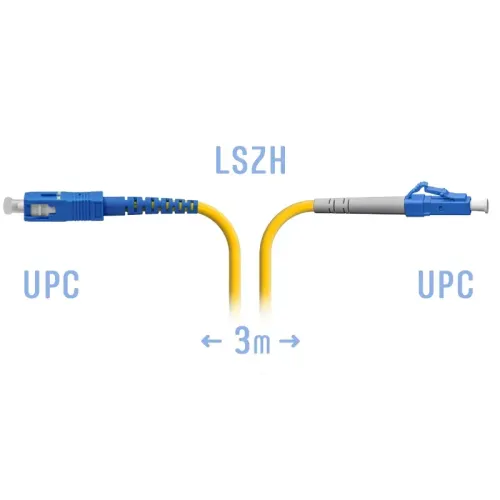 Патчкорд оптический LC/UPC-SC/UPC SM, 3 м