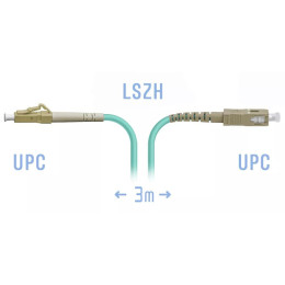Патчкорд оптический LC/UPC-SC/UPC MM, 3 м