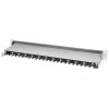 Патч-панель Pixietech, 19" экранированная, 1U, 24 порта, cat.6, горизонтальная заделка
