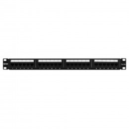 Патч-панель Pixietech, 19" неэкранированная, 1U, 24 порта, cat.5e