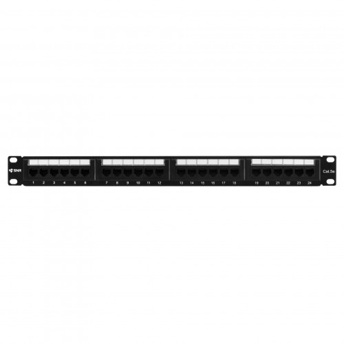 Патч-панель Pixietech, 19" неэкранированная, 1U, 24 порта, cat.5e