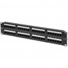 Патч-панель Pixietech, 19" неэкранированная, 2U, 48 портов, cat.5e, горизонтальная заделка
