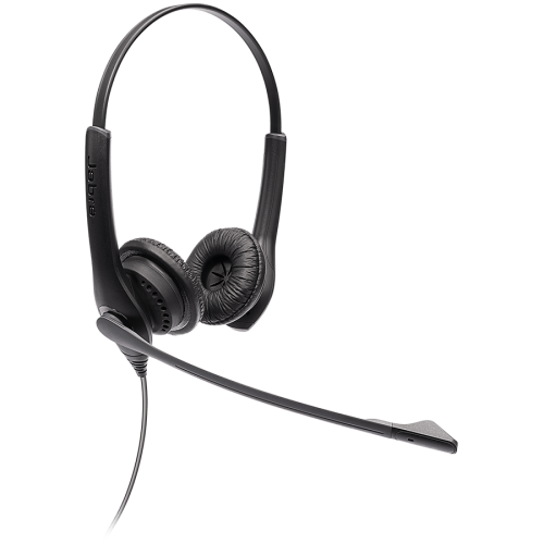 JABRA Biz 1100 EDU stereo headset for the Education market, Noise cancelling microphone, Leatherette ear cushions, USB-A options, Intuitive inline controls for volume and mute (USB version)