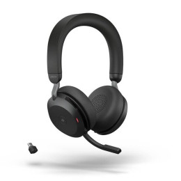 JABRA EVOLVE2 75, Link390a MS Stereo Black, EVOLVE2 75 headset Black MS, Link 380 BT adapter USB-A MS,1.2m USB-C to USB-A cable, carry pouch, warranty and warning (safety leaflets)