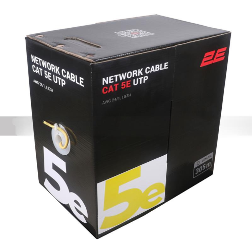 CAT 5e UTP, 305m, AWG 24/1, LSZH 305M/Easy pull box packin  | yellow