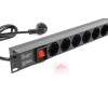 Блок розеток RAPAN-PDU6S-S 6 гнезд Schuko, кабель 2м с вилкой Schuko — фото 4