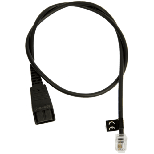 JABRA QD Cord to RJ10, straight, 0,5 meters, e.g. for Lucent Callmaster V, VI, Cisco 79xx and PLX A22